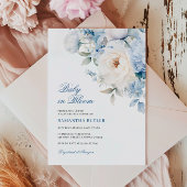 Baby in Bloom Blue Flowers Baby shower Kaart