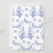 Baby in Bloom Blue Garden Chinoiserie Baby shower Kaart (Achterkant)