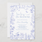 Baby in Bloom Blue Garden Chinoiserie Baby shower Kaart (Voorkant)