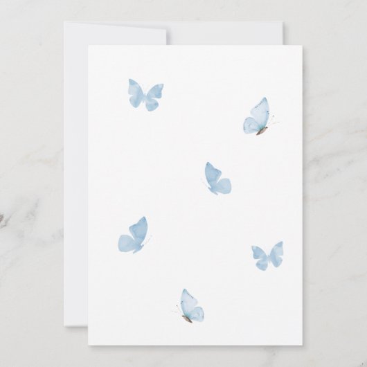 Baby in Bloom Blue Garland Baby shower uitnodiging (Achterkant)