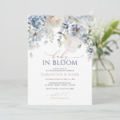 Baby in Bloom Blue Hydrangea en Rozen Shower Kaart (Staand voorkant)