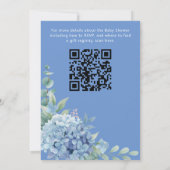Baby in Bloom Blue Hydrangeas Baby shower Kaart (Achterkant)