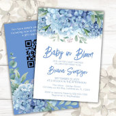 Baby in Bloom Blue Hydrangeas Baby shower Kaart