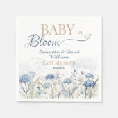 Baby in Bloom Blue Meadow Wildflower Botanical Servet (Voorkant)