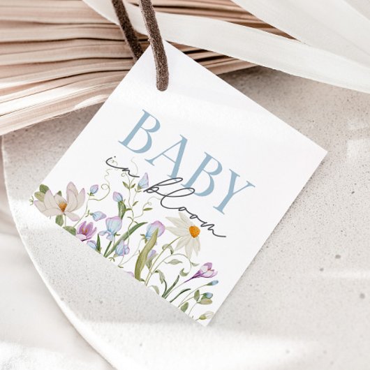 Baby in Bloom Blue Spring Bloemen Bedankjes Labels
