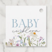 Baby in Bloom Blue Spring Bloemen Bedankjes Labels (Achterkant)