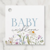 Baby in Bloom Blue Spring Bloemen Bedankjes Labels (Voorkant)