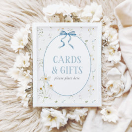 Baby in Bloom Blue Spring Bloemen Kaarten & Gesche Poster