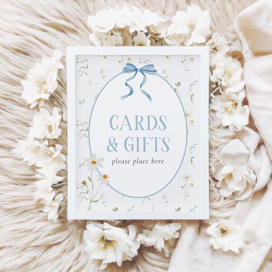 Baby in Bloom Blue Spring Bloemen Kaarten & Gesche Poster