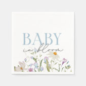 Baby in Bloom Blue Spring Bloemen Servet (Voorkant)