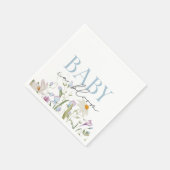Baby in Bloom Blue Spring Bloemen Servet (Hoek)