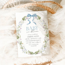 Baby in Bloom Blue Spring Floral Bow Baby shower