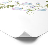 Baby in Bloom Blue Spring Floral Bow Baby shower Poster (Hoek)