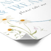 Baby in Bloom Blue Spring Floral Favors & Treats Poster (Hoek)