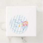 Baby in Bloom Blue Whimsical Bedankt Bedankjes Labels (In situ)