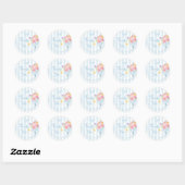 Baby in Bloom Blue Whimsical Bedankt Ronde Sticker (Vel)