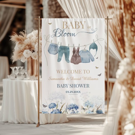 Baby in Bloom Blue Wildflower Clothesline Spandoek