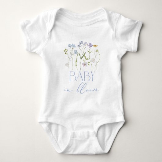 Baby in Bloom Blue Wildflowers bloemen Romper (Voorkant)