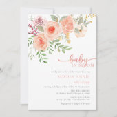 Baby in Bloom | Blush & Blauwgroen veer Floral Sho Kaart (Voorkant)