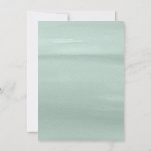 Baby in Bloom | Blush & Blauwgroen veer Floral Sho Kaart (Achterkant)