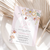 Baby in Bloom Blush Bloemen Baby shower Uitnodigin Kaart
