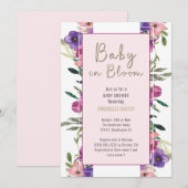 Baby in Bloom Blush Bloemen Waterverf Baby shower Kaart (Voorkant / Achterkant)