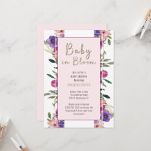 Baby in Bloom Blush Bloemen Waterverf Baby Shower