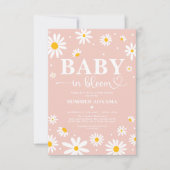 Baby in Bloom Blush Boho Daisy Floral Girl Shower Kaart (Voorkant)