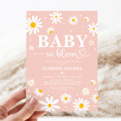Baby in Bloom Blush Boho Daisy Floral Girl Shower Kaart