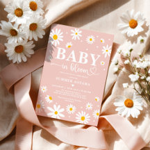 Baby in Bloom Blush Boho Daisy Floral Girl Shower