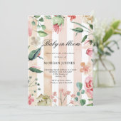 baby in bloom blush garden Baby shower Invitation (Staand voorkant)
