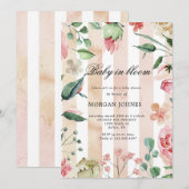 baby in bloom blush garden Baby shower Invitation (Voorkant / Achterkant)