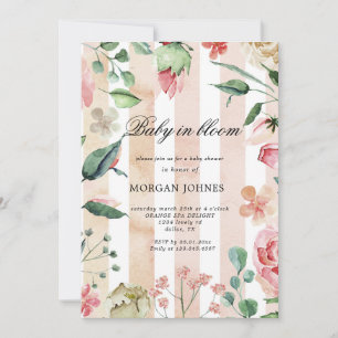 baby in bloom blush garden Baby shower Invitation