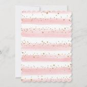 Baby in Bloom Blush Gold Pink Floral Girl Shower Kaart (Achterkant)