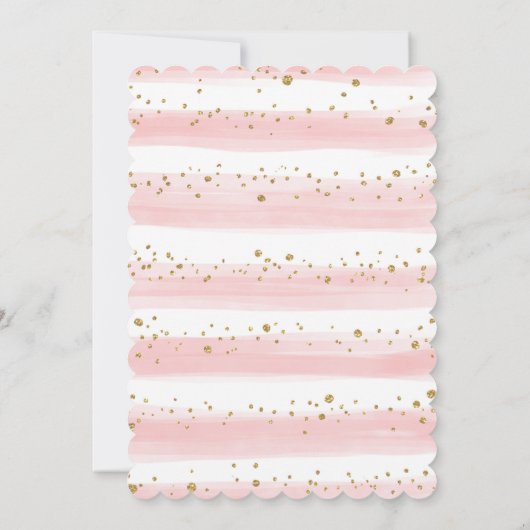 Baby in Bloom Blush Gold Pink Floral Girl Shower Kaart (Achterkant)