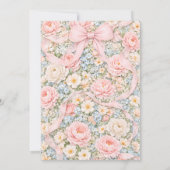 Baby in Bloom Blush Pink Bow Baby Shower Kaart (Achterkant)