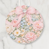 Baby in Bloom Blush Pink Bow Thank You Bedankjes Labels (Achterkant)