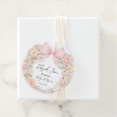 Baby in Bloom Blush Pink Bow Thank You Bedankjes Labels (In situ)