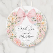 Baby in Bloom Blush Pink Bow Thank You Bedankjes Labels (Voorkant)