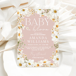 Baby in Bloom Blush Pink Daisy Baby Girl Shower Kaart