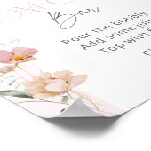 Baby in Bloom Blush Pink Floral Momosa Bar Poster (Hoek)
