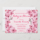 Baby in Bloom Blush Pink Flower Baby shower Kaart (Voorkant)