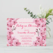 Baby in Bloom Blush Pink Flower Baby shower Kaart (Staand voorkant)