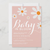 Baby in Bloom Blush Pink Girly Daisy Shower Kaart (Voorkant)
