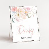 Baby in Bloom Blush Roze Bloemen Baby shower Drink Poster