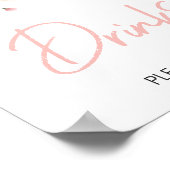 Baby in Bloom Blush Roze Bloemen Baby shower Drink Poster (Hoek)