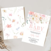 Baby in Bloom Blush Roze Bloemen Baby shower Kaart