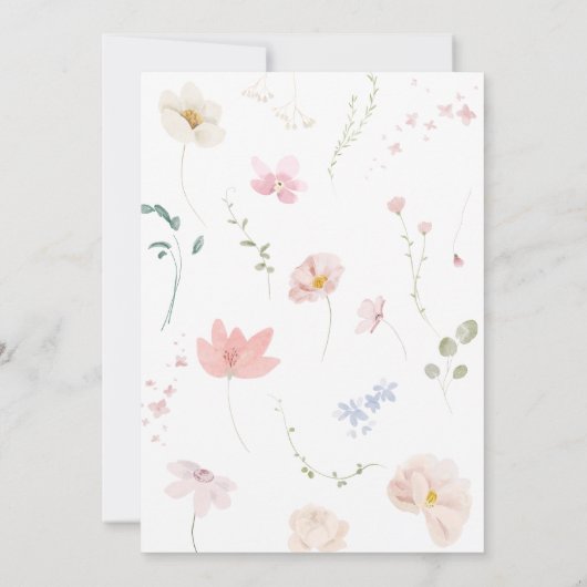 Baby in Bloom Blush Roze Bloemen Baby shower Kaart (Achterkant)