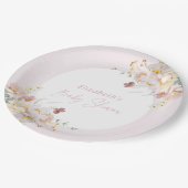 Baby in Bloom Blush Roze Bloemen Baby shower Papieren Bordje (Gekanteld)
