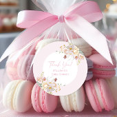 Baby in Bloom Blush Roze Bloemen Baby shower Ronde Sticker